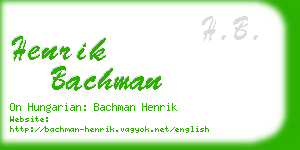 henrik bachman business card